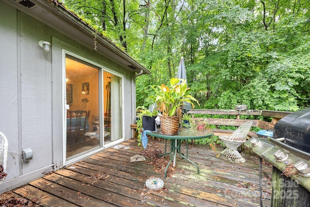 610 N Shaver St Unit 14, Salisbury, NC 28144 - wooden deck with view of wooded area