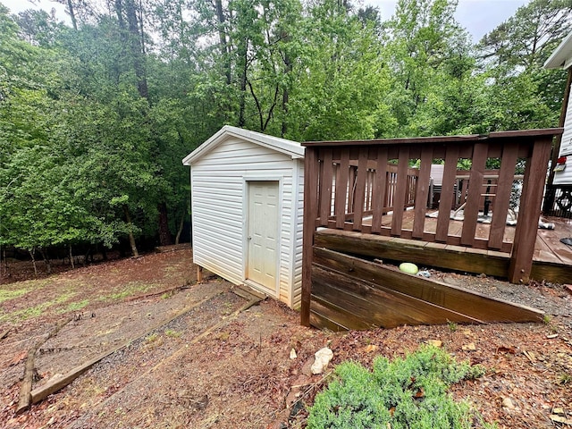 view of shed