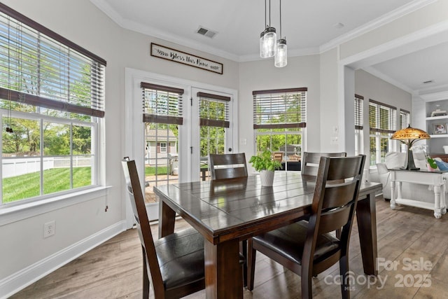 1016 Spanish Moss Rd, Indian Trail, NC 28079 - dining room featuring wood finished floors, ornamental molding, and baseboards