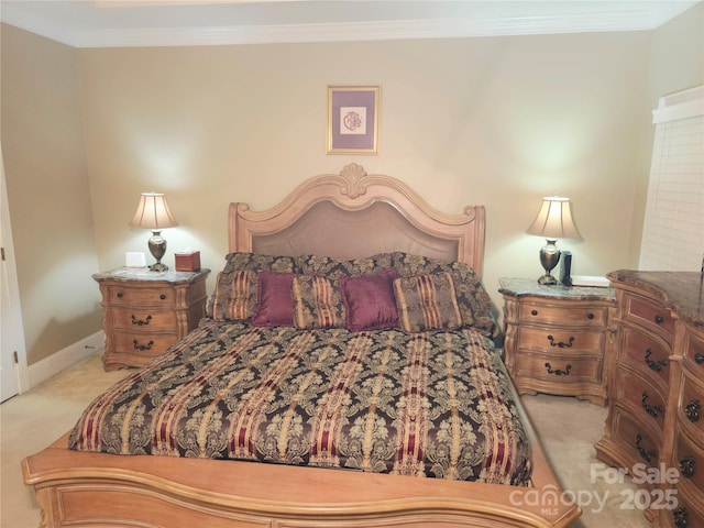 1253 Iverleigh Trl, Charlotte, NC 28270 - bedroom featuring light colored carpet, crown molding, and baseboards