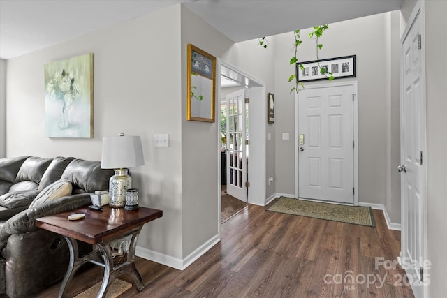 176 Pleasant Grove Ln, Mooresville, NC 28115 - entryway with dark wood-type flooring and baseboards