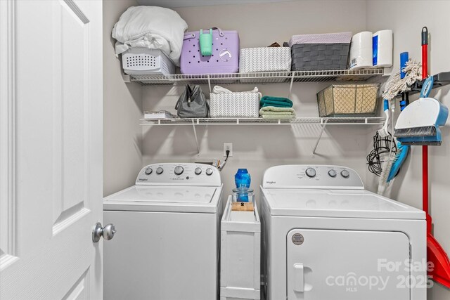 176 Pleasant Grove Ln, Mooresville, NC 28115 - clothes washing area featuring washer and clothes dryer