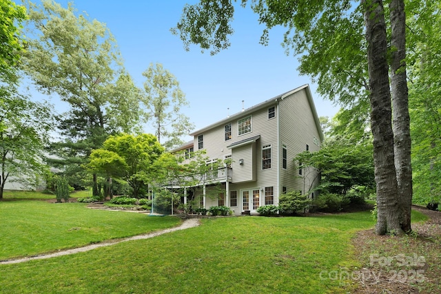 226 Duncan Estate Dr, Fletcher, NC 28732 - rear view of house featuring a lawn, a deck, and french doors