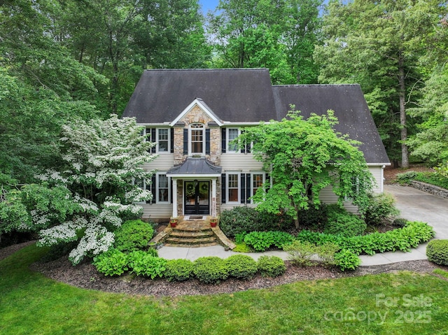 226 Duncan Estate Dr, Fletcher, NC 28732 - colonial inspired home with french doors and stone siding