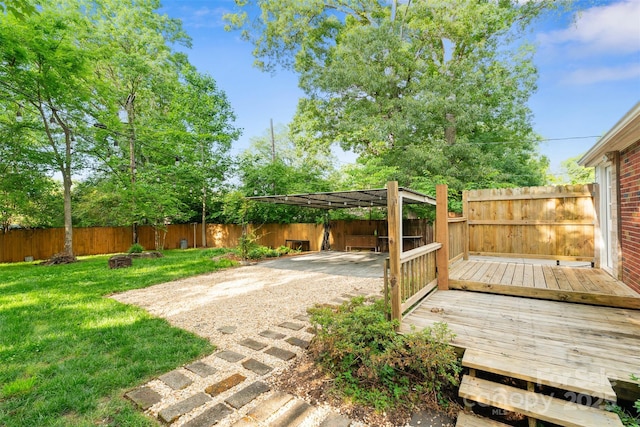 2953 Enfield Rd, Charlotte, NC 28205 - view of yard featuring a deck and a pergola
