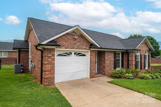 1909 Wexford Ct, Gastonia, NC 28054 - view of front of house featuring a garage, brick siding, driveway, and roof with shingles