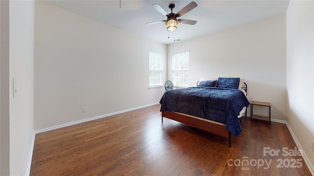 14615 Bridle Trace Ln, Pineville, NC 28134 - bedroom featuring wood finished floors, baseboards, and a ceiling fan