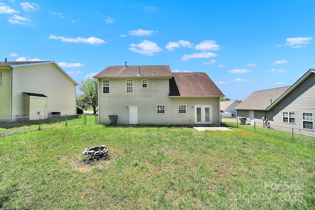 2706 Stagbuck Dr, Gastonia, NC 28052 - back of property featuring french doors and an outdoor fire pit