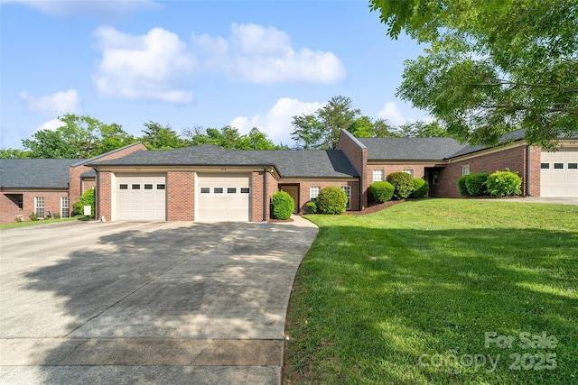 608 Camrose Cir NE, Concord, NC 28025 - view of front facade featuring a garage, driveway, a front yard, and brick siding