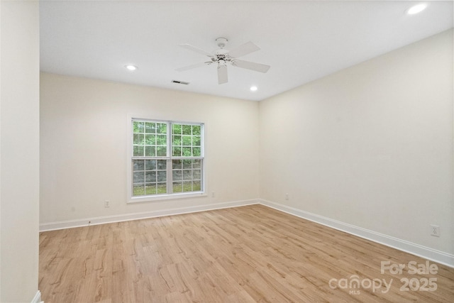 608 Camrose Cir NE, Concord, NC 28025 - empty room featuring light wood-type flooring, a ceiling fan, and recessed lighting