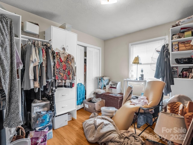 walk in closet featuring light wood finished floors