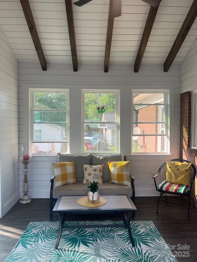 202 Kenwood Ave, Cherryville, NC 28021 - sunroom featuring wood finished floors and wooden walls