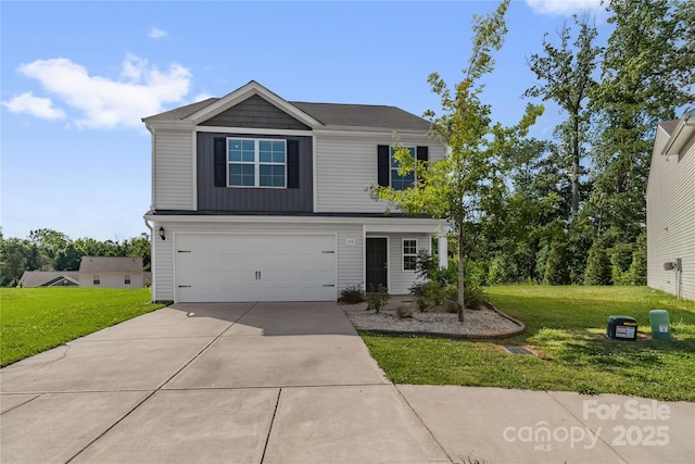 155 Trail Wood Ct, Salisbury, NC 28146 - view of front of house featuring concrete driveway, a garage, and a front lawn