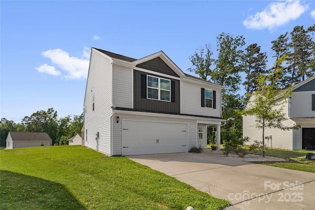 155 Trail Wood Ct, Salisbury, NC 28146 - view of front facade featuring an attached garage, a front lawn, and concrete driveway