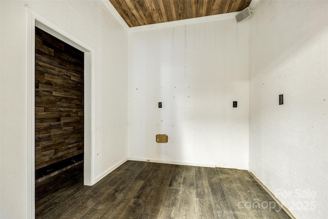 2027 Ellison Dr, Rock Hill, SC 29730 - unfurnished room featuring wood ceiling, dark wood-type flooring, and crown molding