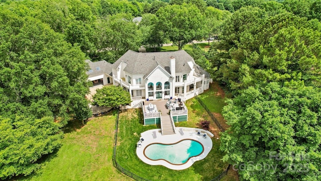 469 Valley Run Dr, Waxhaw, NC 28173 - aerial view of property and surrounding area featuring a pool area