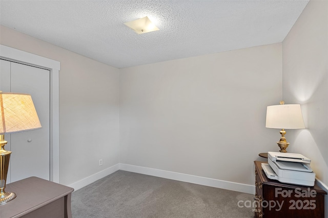 8007 Maxwelton Dr, Huntersville, NC 28078 - home office with carpet floors, baseboards, and a textured ceiling