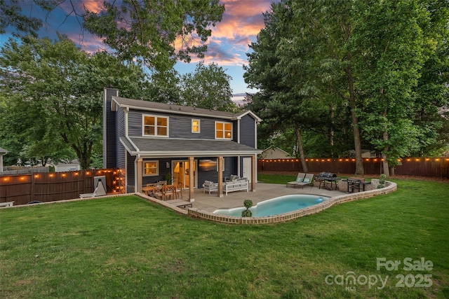 8007 Maxwelton Dr, Huntersville, NC 28078 - back of house with a chimney and a patio
