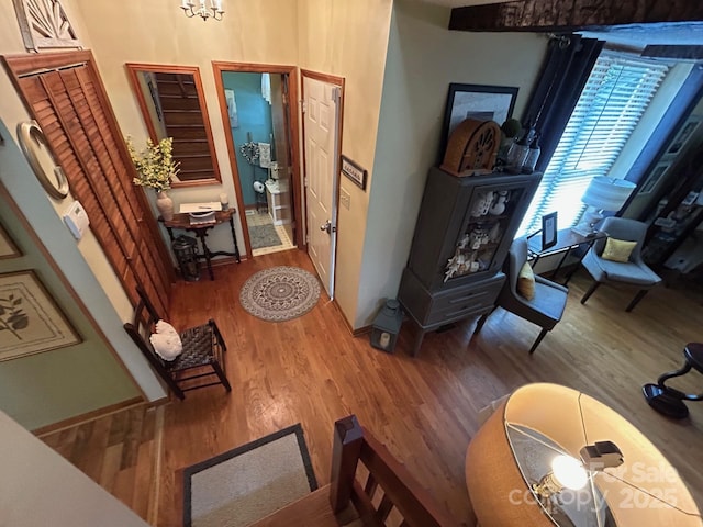 2815 Penny Park Dr, Gastonia, NC 28052 - hall featuring wood finished floors and baseboards