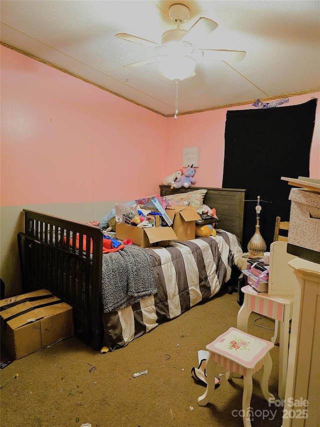 219 Watterson Rd, Grover, NC 28073 - bedroom featuring carpet floors and a ceiling fan