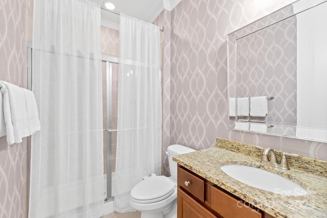 3918 Halcyon Dr, Huntersville, NC 28078 - full bath featuring toilet, vanity, and a stall shower