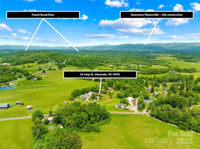 16 Julep Dr, Alexander, NC 28701 - bird's eye view of a mountain backdrop and a forest