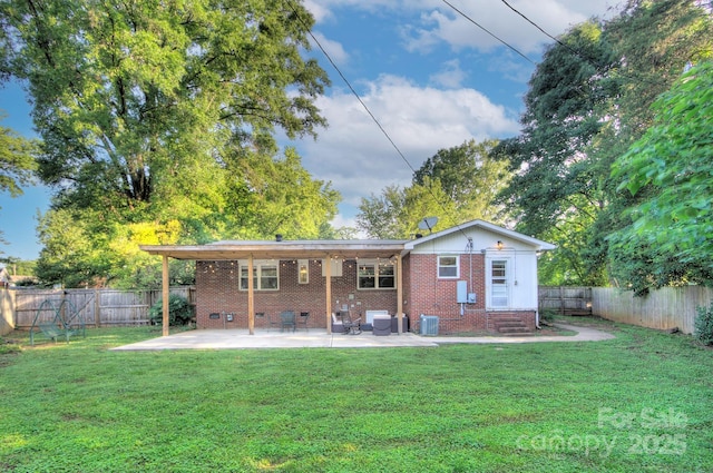 3951 Whitehall Dr, Charlotte, NC 28208 - back of property with brick siding, a patio area, and entry steps