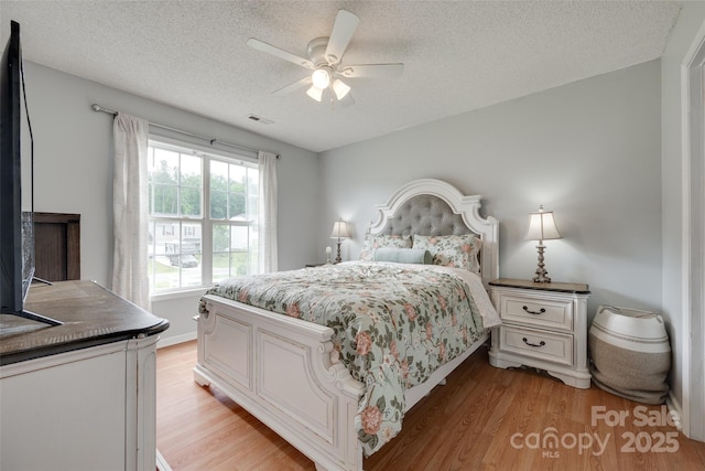 2023 E Park Dr, Lancaster, SC 29720 - bedroom featuring light wood-style floors, a textured ceiling, and a ceiling fan