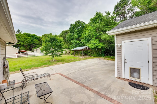 2023 E Park Dr, Lancaster, SC 29720 - view of patio with a gazebo and view of wooded area