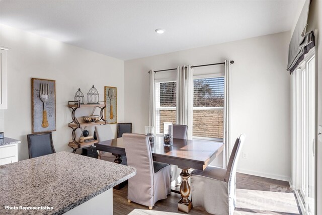3735 13th St NE, Hickory, NC 28601 - dining space featuring wood finished floors, recessed lighting, and baseboards