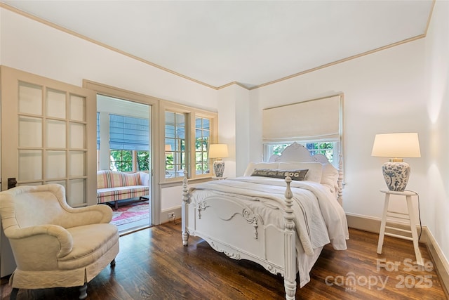 66 Fox Trot Ln, Tryon, NC 28782 - bedroom with dark wood-style flooring and ornamental molding
