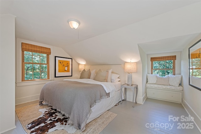 66 Fox Trot Ln, Tryon, NC 28782 - bedroom with lofted ceiling and wood finished floors