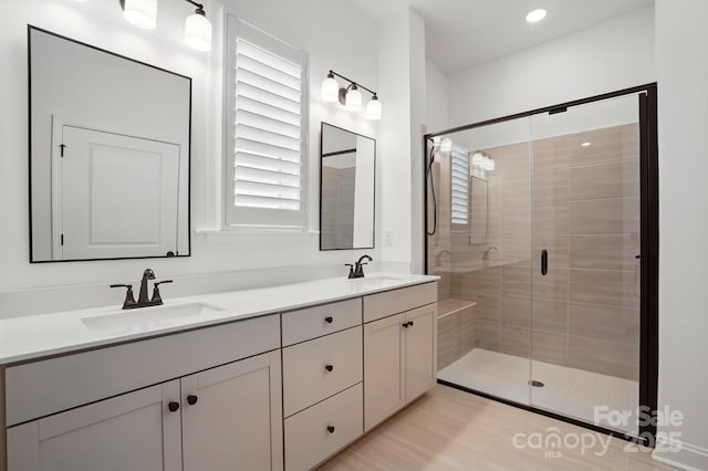 1318 Encore Ln, Waxhaw, NC 28173 - full bath featuring a stall shower and double vanity