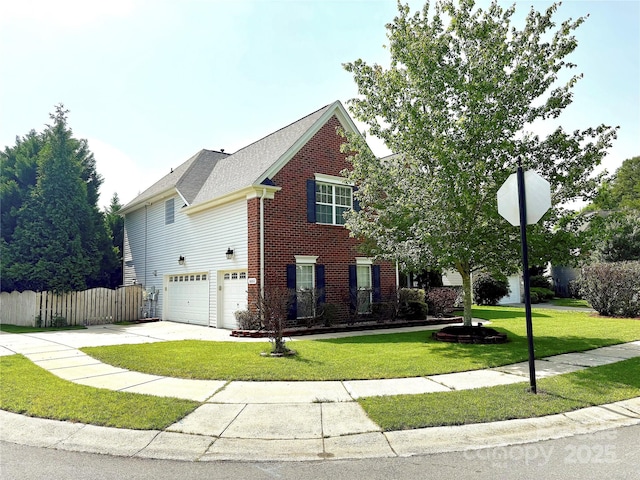16012 Caranna Ct, Charlotte, NC 28277 - view of front of home with an attached garage, brick siding, and concrete driveway