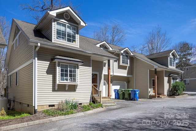 445 Sand Hill Rd Unit 1-6, Asheville, NC 28806 - view of front of house featuring crawl space, a shingled roof, entry steps, and driveway