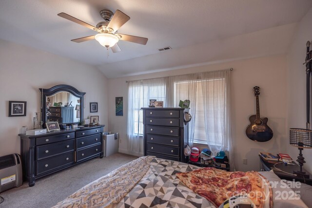 445 Sand Hill Rd Unit 1-6, Asheville, NC 28806 - bedroom with carpet, lofted ceiling, and ceiling fan