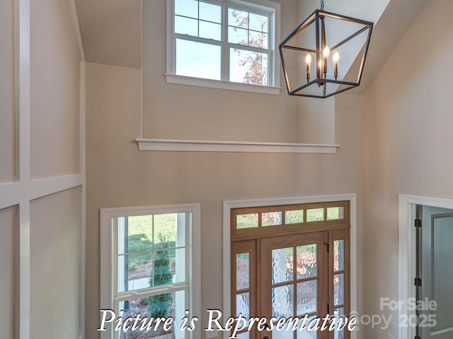 3439 Stags Leap Way, York, SC 29745 - entryway featuring a towering ceiling and a chandelier