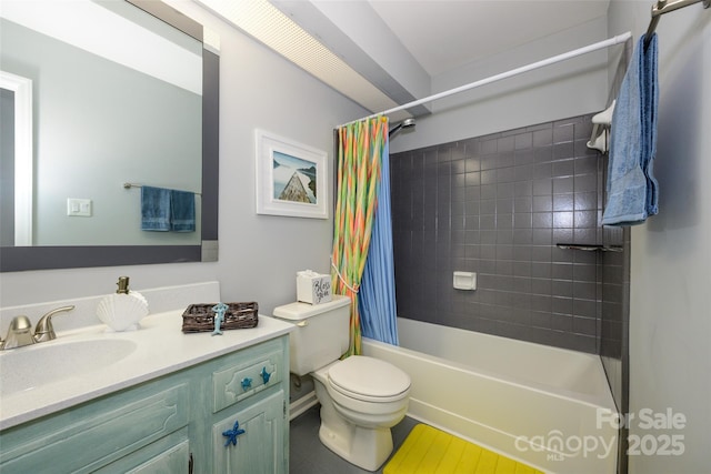 9239 N Vicksburg Park Ct, Charlotte, NC 28210 - bathroom with toilet, shower / bath combo, and vanity