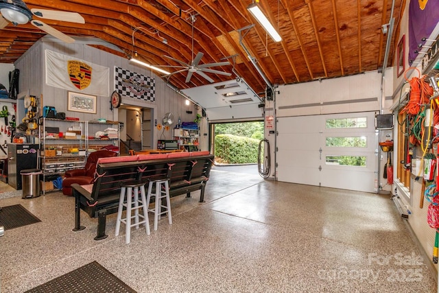 6119 Bittersweet Ln, Charlotte, NC 28270 - garage featuring ceiling fan