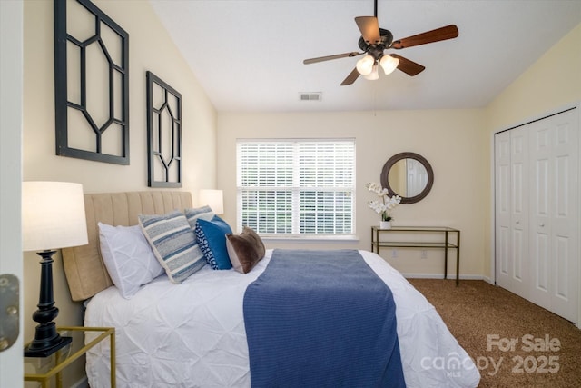 15042 Deshler Ct, Charlotte, NC 28273 - carpeted bedroom featuring a ceiling fan, baseboards, and a closet