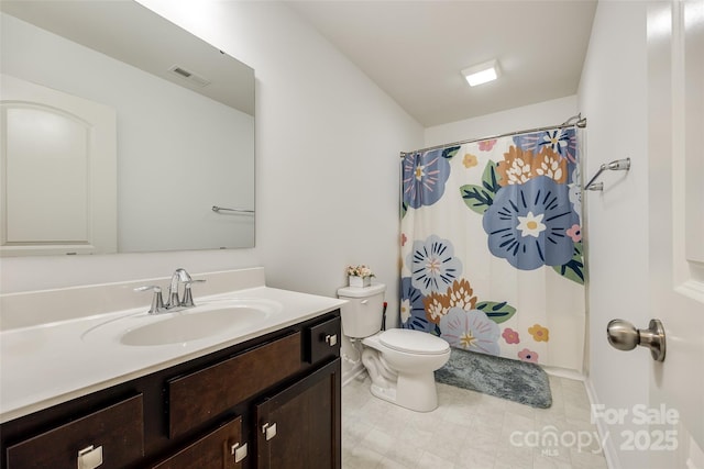 922 Bunker Trce, Rock Hill, SC 29730 - full bath with vanity, toilet, a shower with shower curtain, and tile patterned floors