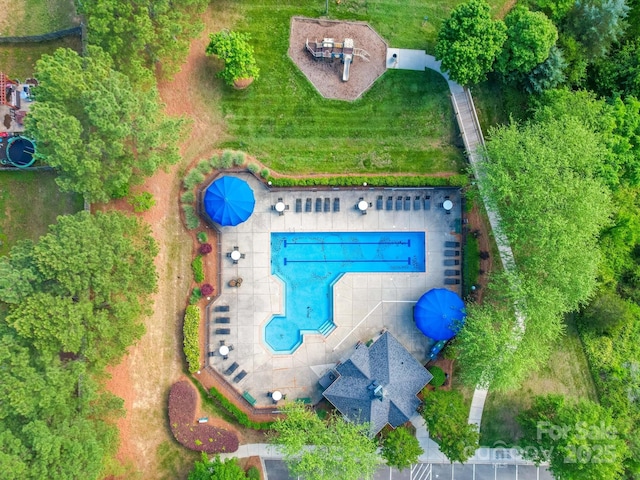 3446 Broadwick St, Charlotte, NC 28213 - aerial view of a pool