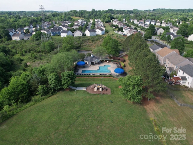 3446 Broadwick St, Charlotte, NC 28213 - aerial view of property and surrounding area with nearby suburban area and a pool area