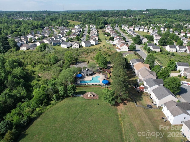 3446 Broadwick St, Charlotte, NC 28213 - aerial view of property and surrounding area with a forest, a pool area, and nearby suburban area