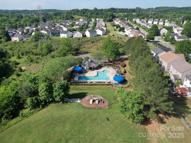 3446 Broadwick St, Charlotte, NC 28213 - aerial view of property's location with nearby suburban area and a pool area