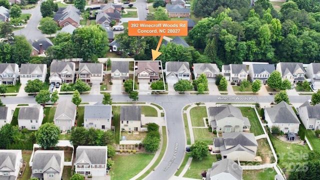 aerial view of residential area