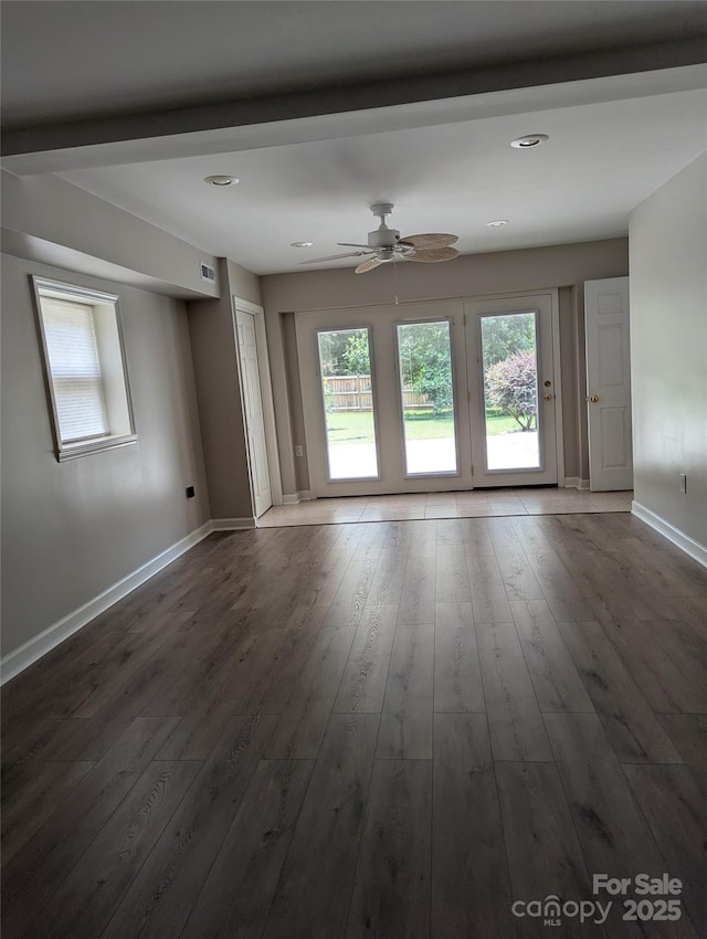 715 Gentry Pl, Charlotte, NC 28210 - unfurnished room featuring dark wood-type flooring and ceiling fan