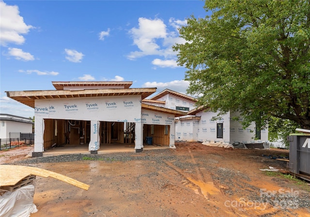 view of unfinished property