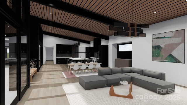 living room with light wood-style floors