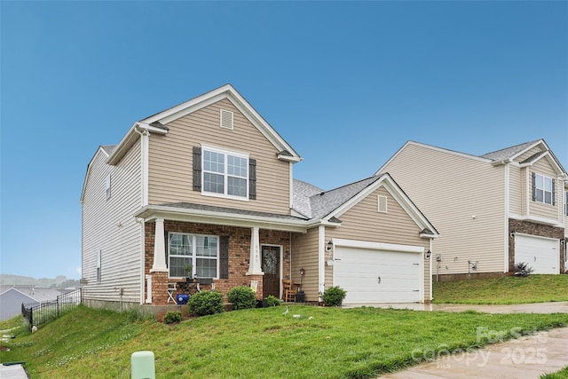 3985 Village Blvd NW, Conover, NC 28613 - view of front of house with concrete driveway, an attached garage, and brick siding